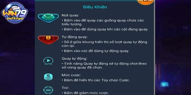 Nút điều khiến cơ bản trong game nổ hũ Alita 