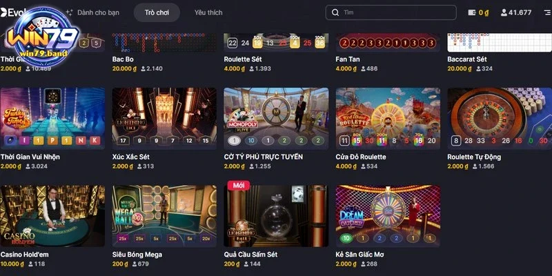 Tại casino cung cấp đa dạng trò chơi hấp dẫn